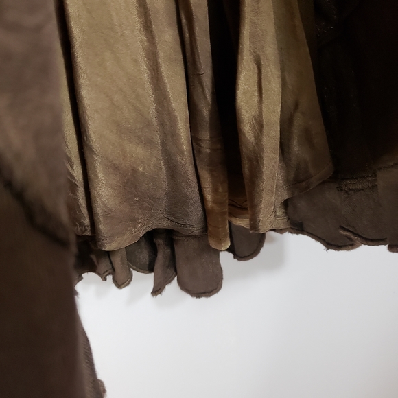 MARCIANO brown velvet A-line ombre long full skirt - Picture 7 of 7